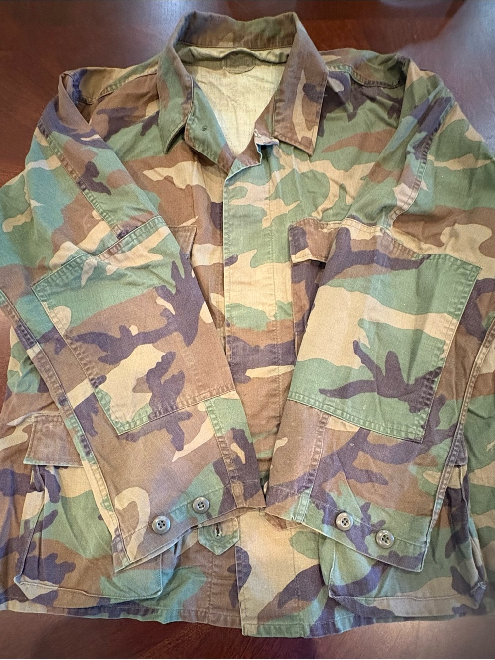 Men's Military Field Jacket in Woodland Camo - Green